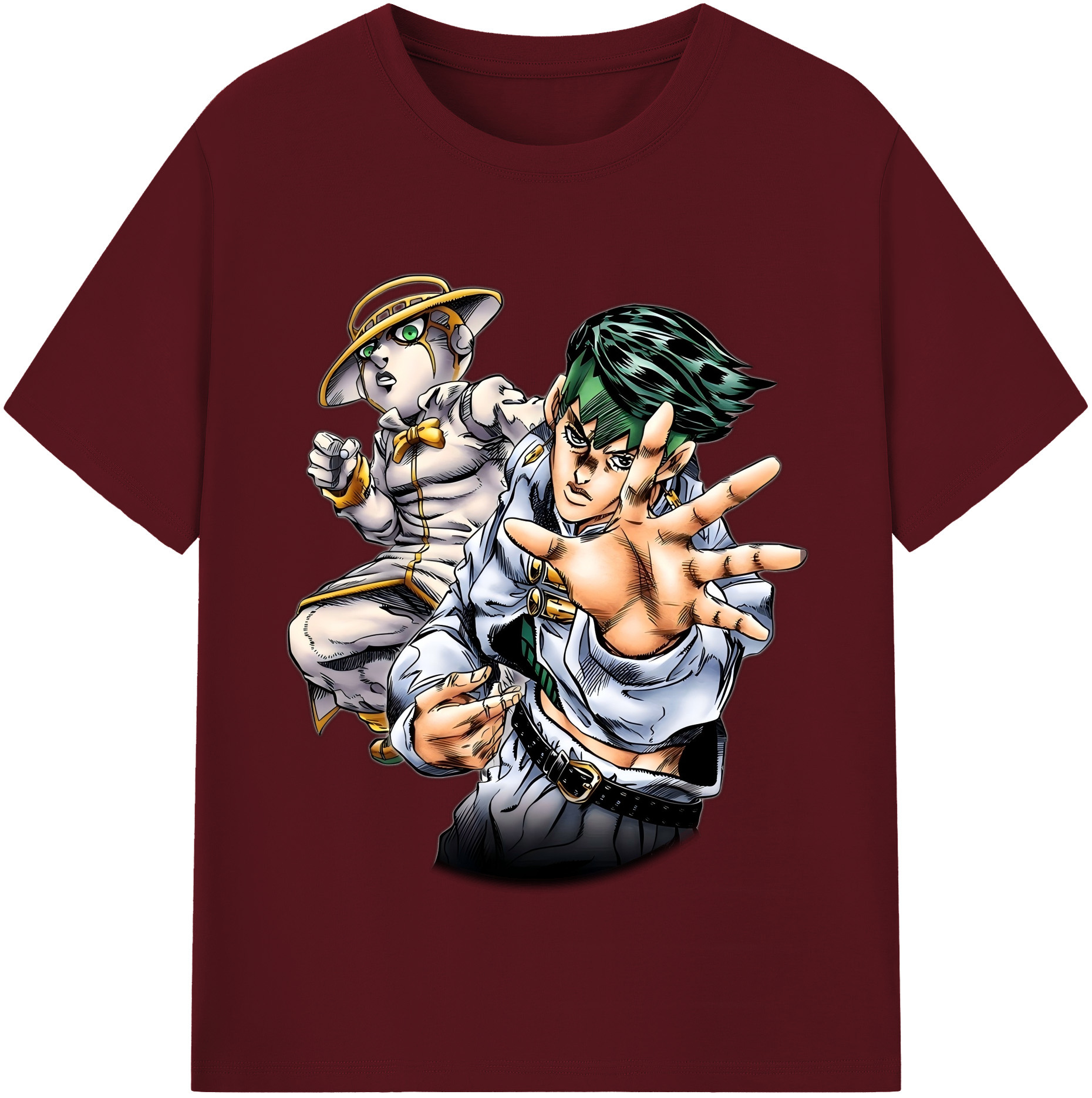 （画像用） ジョジョの奇妙な冒険 岸辺 露伴（きしべ ろはん） JoJo's Bizarre Adventure Rohan Kishibe 綿100％半袖Tシャツ（フロントプリント）